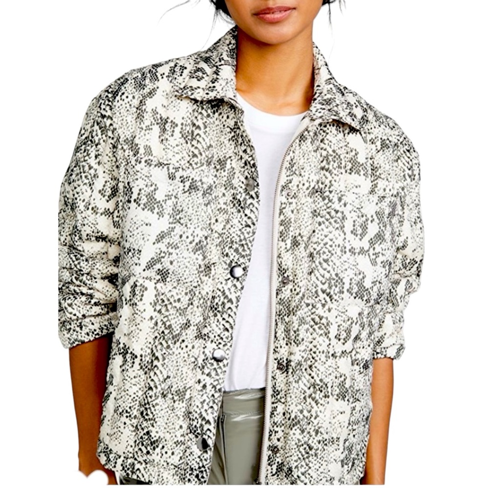 ATM Anthony Thomas Melillo Snake Print Down Quilted Puffer Jacket Size Small